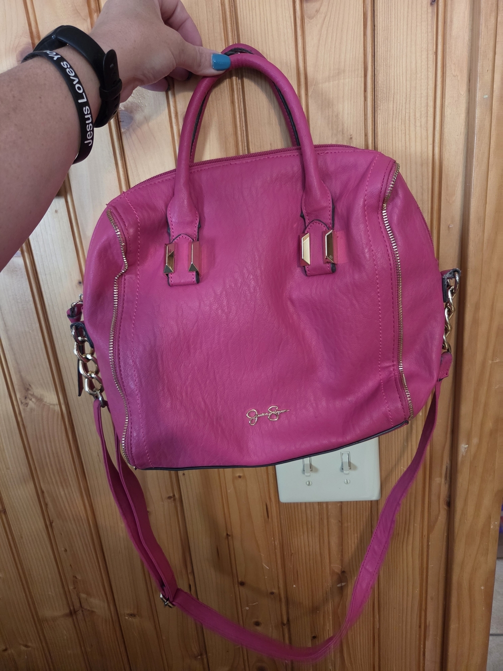 Jessica Simpson Fuchsia Leather Satchel